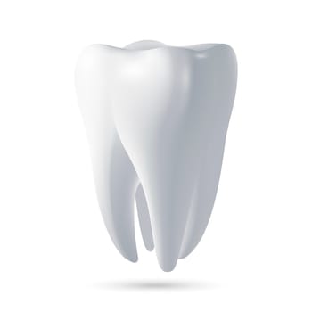 Tooth, 3D render. Dental, medicine and health concept design element. Vector EPS10 illustration.