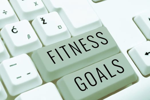 Conceptual display Fitness Goals, Word for Loose fat Build muscle Getting stronger Conditioning