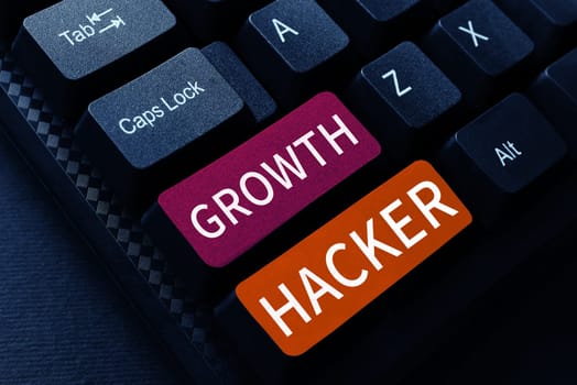 Text showing inspiration Growth Hacker, Internet Concept generally to acquire as many users or customers as possible