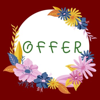 Text showing inspiration Offer, Business idea resent or proffer something for someone to accept reject as desired
