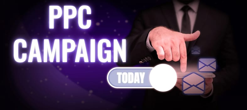 Handwriting text Ppc Campaign, Internet Concept use PPC in order to promote their products and services
