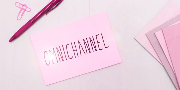 Conceptual caption Omnichannel, Business concept type of retail that integrates the different methods of shopping