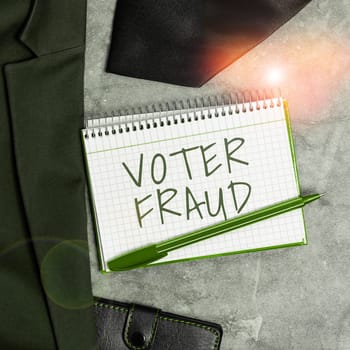 Conceptual caption Voter Fraud, Conceptual photo formal indication choice between two or more candidates actions