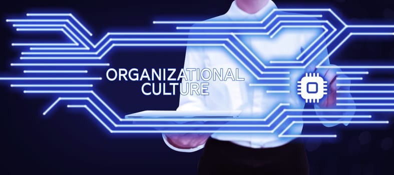 Writing displaying text Organizational Culture, Business showcase the study of the way people interact within groups