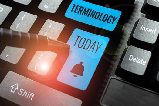 Inspiration showing sign Terminology, Business overview Terms used with particular technical application in studies