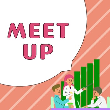 Conceptual caption Meet Up, Business showcase Informal meeting gathering Teamwork Discussion group collaboration