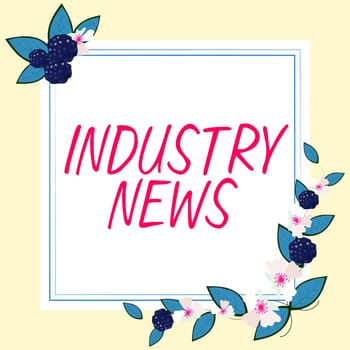 Conceptual display Industry News, Word for Technical Market Report Manufacturing Trade Builder