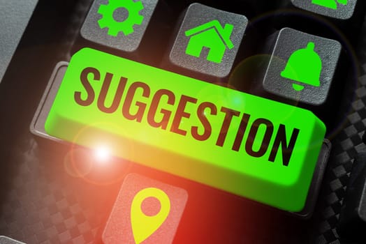 Text caption presenting Suggestion, Concept meaning the process of one thought leads to another through association of ideas