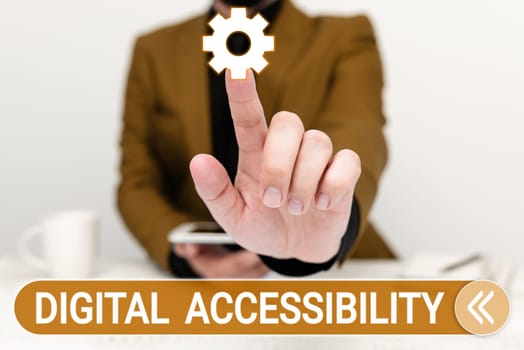 Writing displaying text Digital Accessibility, Word Written on electronic technology that generates stores and processes data