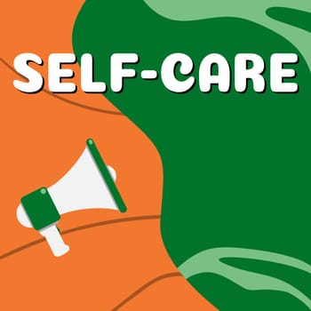 Handwriting text Self Care, Business overview the practice of taking action to improve one's own health