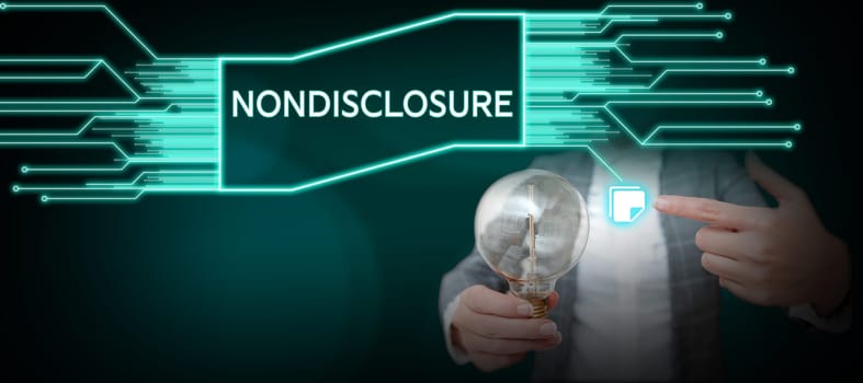 Handwriting text Nondisclosure, Business concept Legal Contract Confidential Material or Information