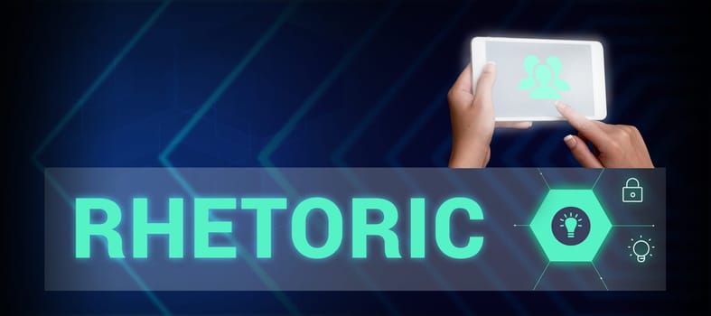 Conceptual display Rhetoric, Word for study of writing or speaking as mean of communication or persuasion