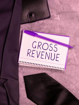 Writing displaying text Gross Revenue, Conceptual photo total value of everything produced in the country