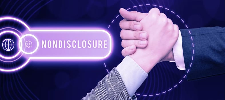 Conceptual caption Nondisclosure, Business concept Legal Contract Confidential Material or Information
