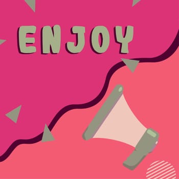 Handwriting text Enjoy, Business overview take delight or pleasure in activity occasion hobby Having Fun