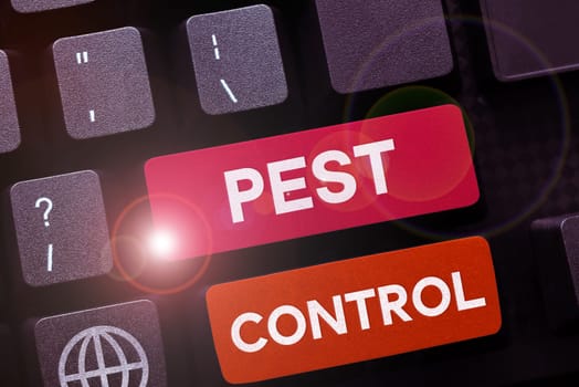 Conceptual caption Pest Control, Business concept Killing destructive insects that attacks crops and livestock
