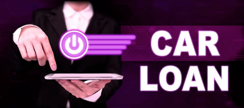 Writing displaying text Car Loan, Word Written on taking money from bank with big interest to buy new vehicle