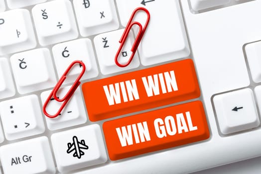 Handwriting text Win Win Win Goal, Conceptual photo Approach that aims to satisfy all parties involved