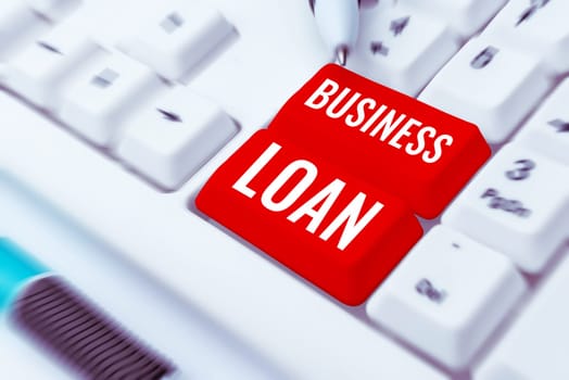 Conceptual caption Business Loan, Internet Concept Credit Mortgage Financial Assistance Cash Advances Debt