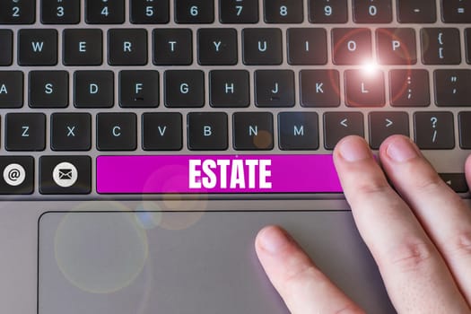 Conceptual caption Estate, Business concept extensive area land in country usually with house owned by one person