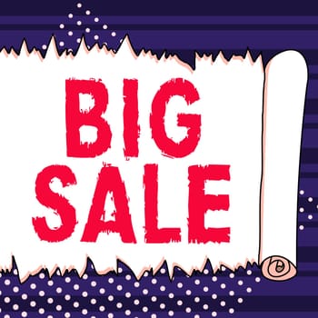 Conceptual caption Big Sale, Business showcase putting products on high discount Great price Black Friday