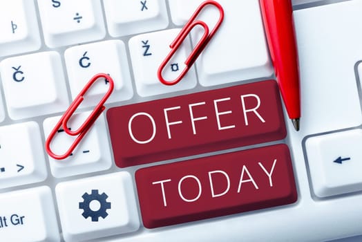 Inspiration showing sign Offer, Business overview resent or proffer something for someone to accept reject as desired