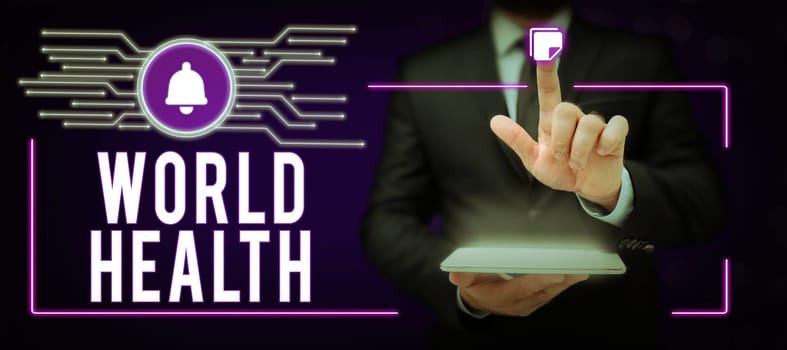 Text sign showing World Health, Internet Concept World day of action dedicated to tackling global hunger