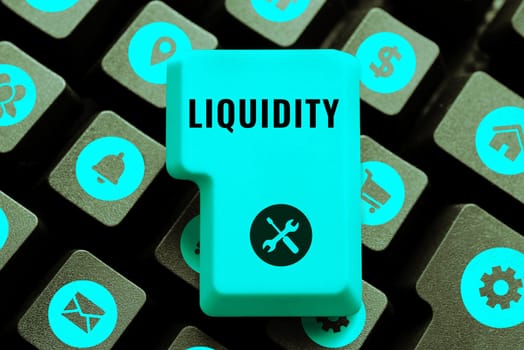 Inspiration showing sign Liquidity, Word Written on Cash and Bank Balances Market Liquidity Deferred Stock
