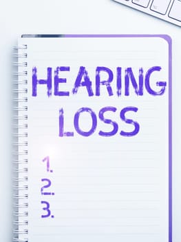 Conceptual display Hearing Loss, Business approach is partial or total inability to listen to sounds normally