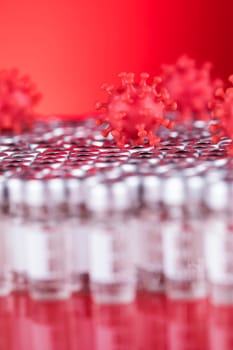 Ampoules with covid 19 vaccine