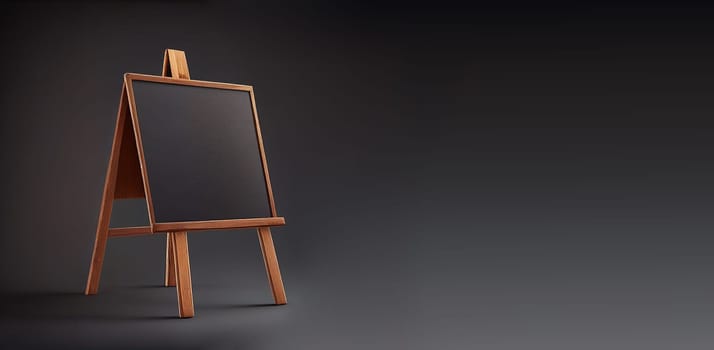Empty chalkboard in a room, business and education concept, presentation in seminar, advertising and marketing, generative AI