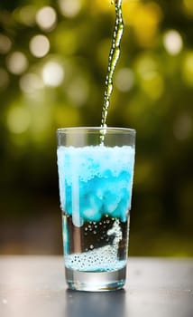 Summer drinks refreshing cocktails on green background