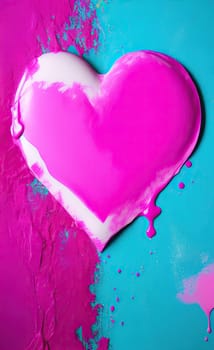 Colorful heart with paint splatters