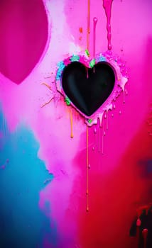 Colorful heart with paint splatters