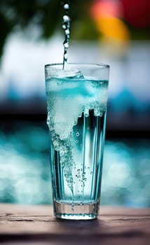 Summer drinks refreshing cocktails on green background