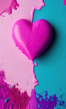 Colorful heart with paint splatters