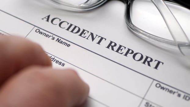 Finger tapping on accident report