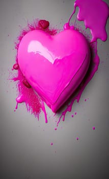 Colorful heart with paint splatters
