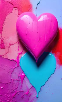 Colorful heart with paint splatters