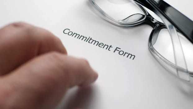 Finger tapping on commitment form