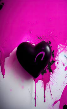 Colorful heart with paint splatters