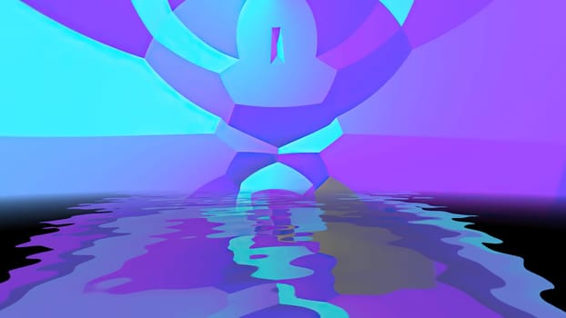 Abstract  background with geometric shapes reflecting in water,Abstract  background with geometric shapes reflecting in water