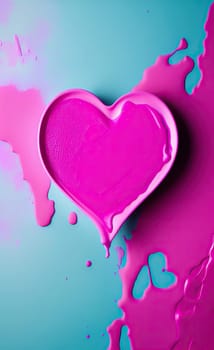 Colorful heart with paint splatters