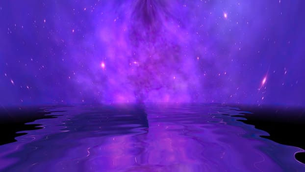 Space Universe With Stars And Galaxies reflected in water,Space Universe With Stars And Galaxies reflected in water