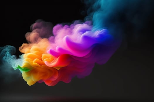 Abstract colorful ink and smoke waves