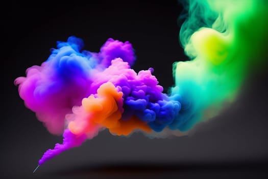 Abstract colorful ink and smoke waves