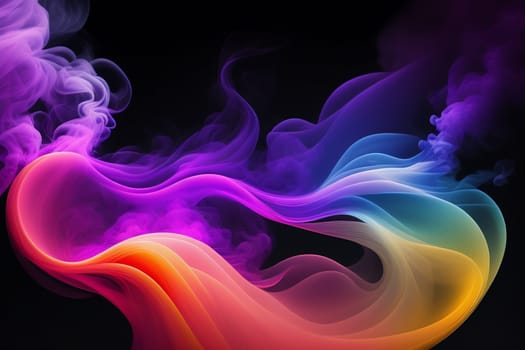 Abstract colorful ink and smoke waves
