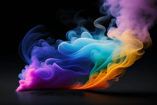 Abstract colorful ink and smoke waves