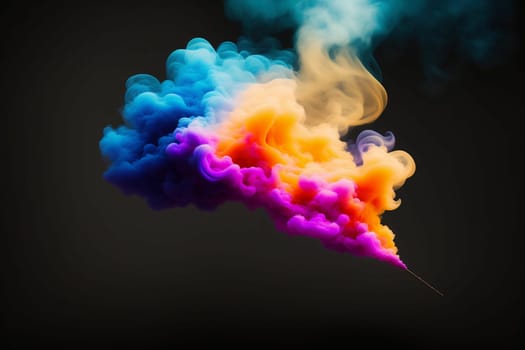 Abstract colorful ink and smoke waves