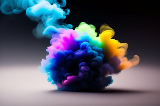 Abstract colorful ink and smoke waves